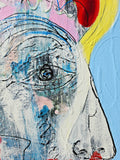 Untitled Blue I (60x70cm) - Danish Gallery - Moderne, abstrakte malerier. Online galleri med original, unik kunst til din bolig. 