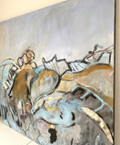 Outer space (100x90cm) - Danish Gallery - Moderne, abstrakte malerier. Online galleri med original, unik kunst til din bolig. 