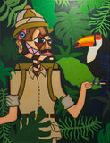Shelter in the Jungle (70x90cm) - Danish Gallery - Moderne, abstrakte malerier. Online galleri med original, unik kunst til din bolig. 