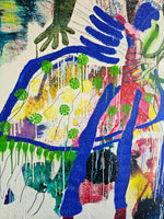 The obvious joy of feet in red boots (100x200cm)
