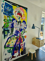 The obvious joy of feet in red boots (100x200cm)