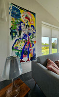 The obvious joy of feet in red boots (100x200cm)