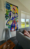 The obvious joy of feet in red boots (100x200cm)