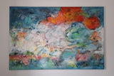 Blood moon (150x100cm) - Danish Gallery - Moderne, abstrakte malerier. Online galleri med original, unik kunst til din bolig. 