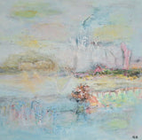 Fairy skies (40x40cm) - Danish Gallery - Moderne, abstrakte malerier. Online galleri med original, unik kunst til din bolig. 