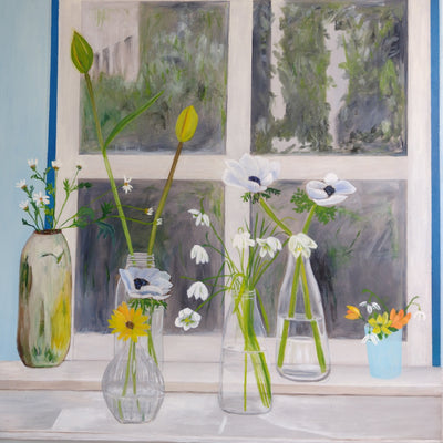 Window with vases (80x90cm)