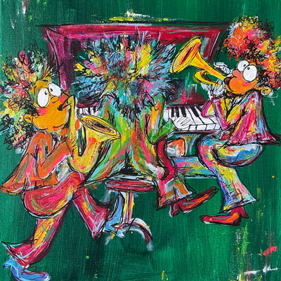 Sax, piano and trumpet (40x50cm)