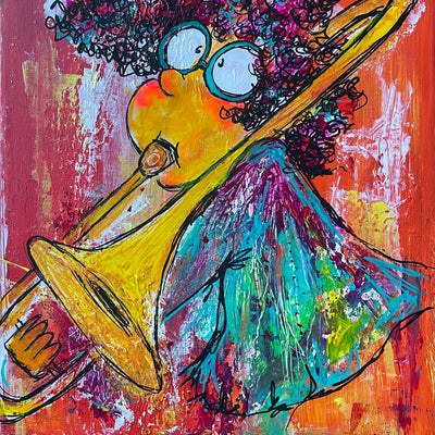 Drag trumpet in red (40x50cm)