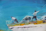 A day at the dock (70x40cm) - Danish Gallery - Moderne, abstrakte malerier. Online galleri med original, unik kunst til din bolig. 
