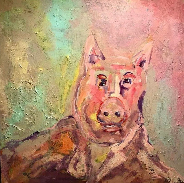 The christmas pig (50x50cm)
