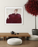 At dinner with the bordeaux lady (60x60cm)