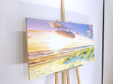 A colorful evening (120x60cm) - Danish Gallery - Moderne, abstrakte malerier. Online galleri med original, unik kunst til din bolig. 