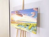 A colorful evening (120x60cm) - Danish Gallery - Moderne, abstrakte malerier. Online galleri med original, unik kunst til din bolig. 