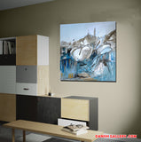 Shoots forward (80x80cm) - Danish Gallery - Moderne, abstrakte malerier. Online galleri med original, unik kunst til din bolig. 