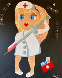 My Danish nurse (80x100cm) - Danish Gallery - Moderne, abstrakte malerier. Online galleri med original, unik kunst til din bolig. 