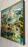 When the City Awakens I (50x50cm) - Danish Gallery - Moderne, abstrakte malerier. Online galleri med original, unik kunst til din bolig. 