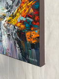 A Shore for Two (50x50cm) - Danish Gallery - Moderne, abstrakte malerier. Online galleri med original, unik kunst til din bolig. 