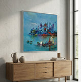 Unity (80x80cm) - Danish Gallery - Moderne, abstrakte malerier. Online galleri med original, unik kunst til din bolig. 