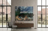 By the lake (120x80cm) - Danish Gallery - Moderne, abstrakte malerier. Online galleri med original, unik kunst til din bolig. 