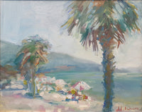Umbrellas and palm trees (41x33cm)