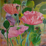 Behind the poppies (80x80cm)