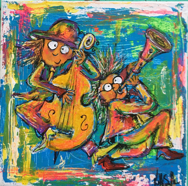 Double bass and clarinet (30x30cm)