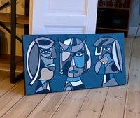 Blue january and friends (90x50cm)