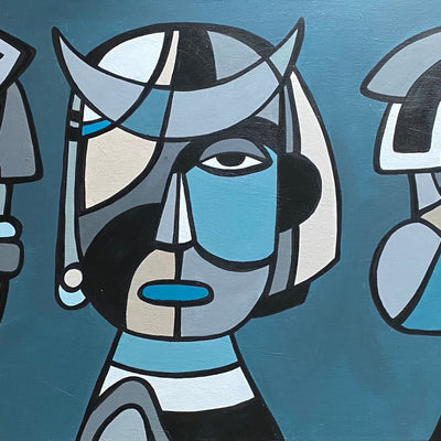 Blue january and friends (90x50cm)