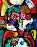 Pink glasses for two ( 80x100 cm )