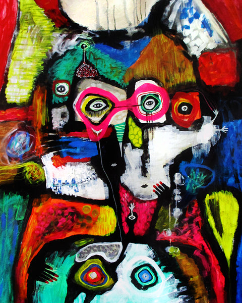 Pink glasses for two ( 80x100 cm )